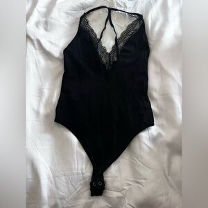 Express Black Lace Detail Bodysuit